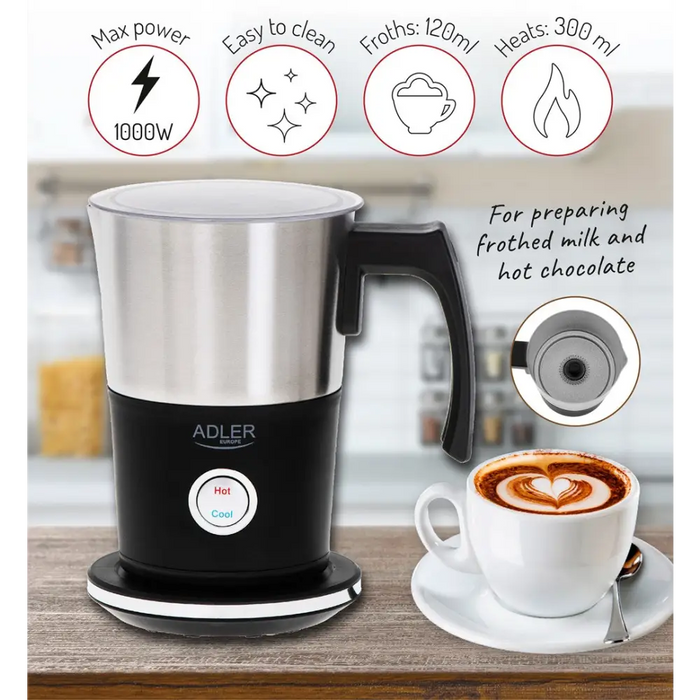 Adler AD 4497 milk frother/warmer Automatic Black - Milk frothersAGD-SDM<<<Home Appliance - ProductsAGD<<<ActionPL