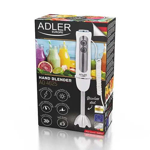 ADLER AD 4625W Hand blender Stainless steel 1500 W White - Mixers / blendersAGD-MIB<<<Home Appliance
