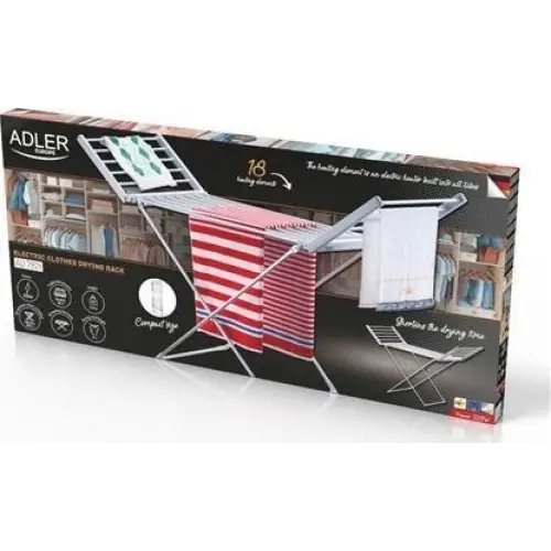 Adler AD 7821 Foldable electric clothes dryer - Bathroom and stand clothes dryerAGD-SUL<<<Home Appliance