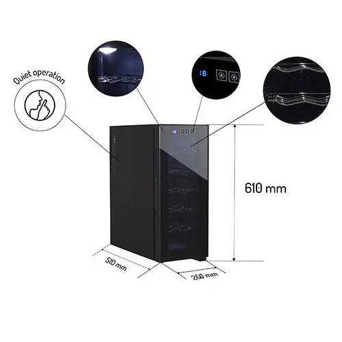 Adler AD 8083 Beverage/wine larder Black - Wine coolersAGD-LDW<<<Home Appliance - ProductsAGD<<<ActionPL