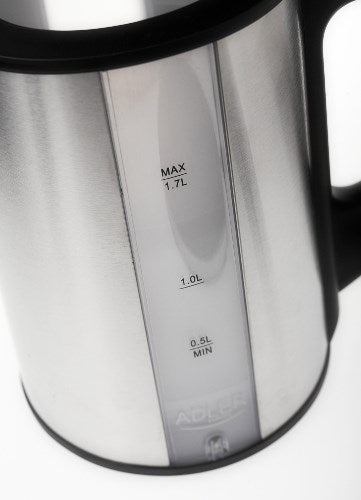 Adler AD 1216 electric kettle 1.7 L Black,Silver 2200 W