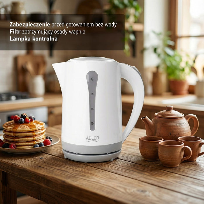Adler AD 1244 electric kettle 2.5 L 2200 W White