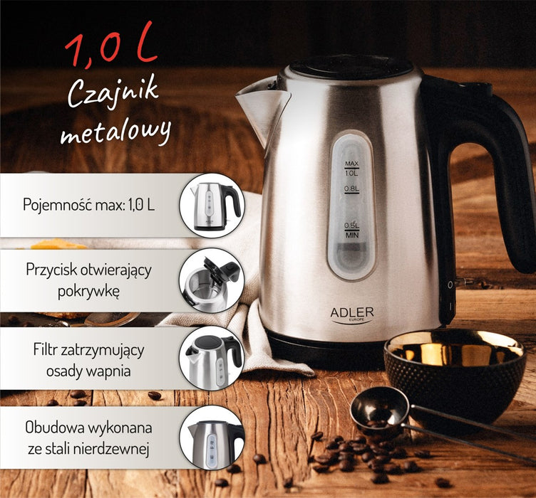 Camry CR 1253 electric kettle 1.7 L Stainless steel 2200 W