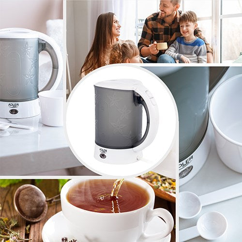 Adler AD 1268 electric kettle 0.6 L Grey 600 W