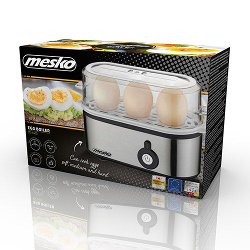 Mesko MS 4485 egg cooker 3 egg(s) 210 W Black,Silver,Transparent