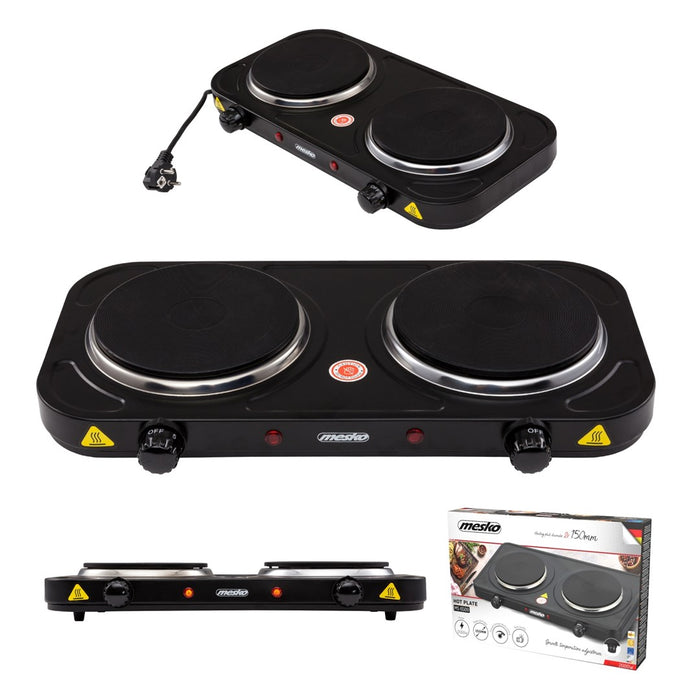 Mesko Home MS 6509 hob Black Countertop Sealed plate 2 zone(s)