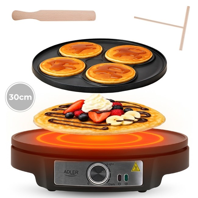 Adler AD 3093 Double-Sided Electric Pancake Maker 2 in 1 Black