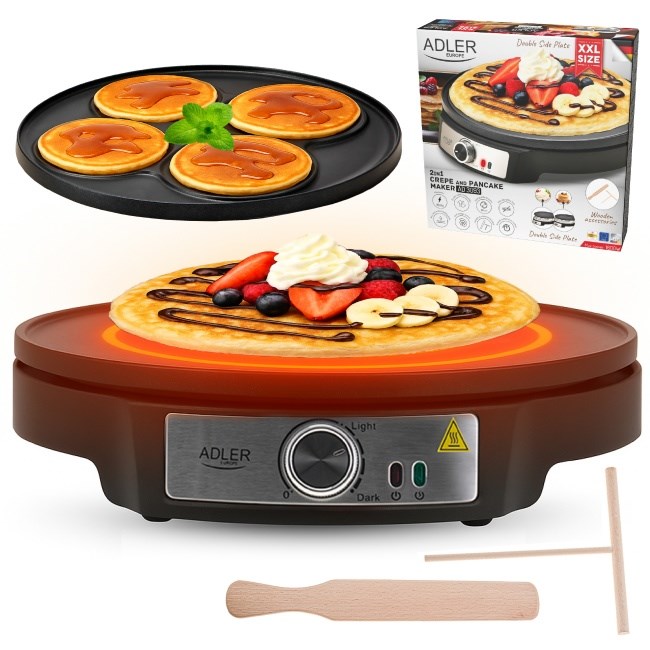 Adler AD 3093 Double-Sided Electric Pancake Maker 2 in 1 Black