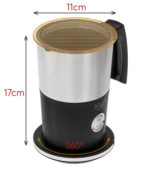 Adler AD 4497 milk frother/warmer Automatic Black