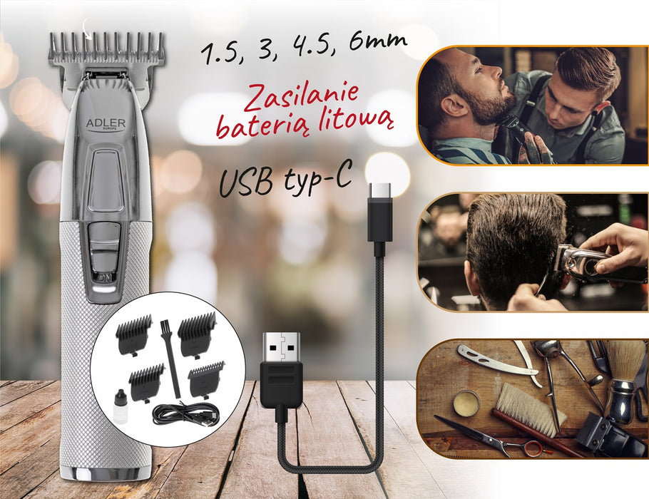 Adler AD 2836S beard trimmer Battery 4 6 mm Silver