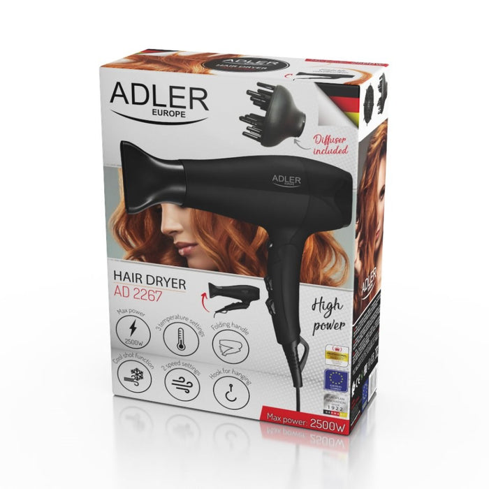 Adler AD 2267 hair dryer Black, 2500 W