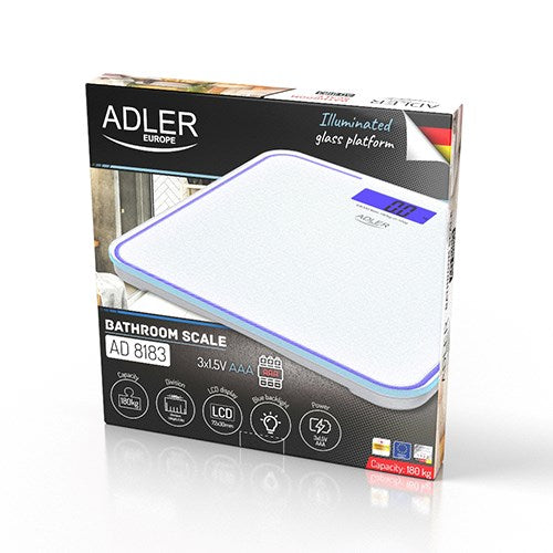 Bathroom scale ADLER AD 8183 with edge lighting White