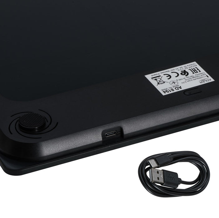 Bathroom scale ADLER AD 8194s STRIPES rechargeable USB-C Black