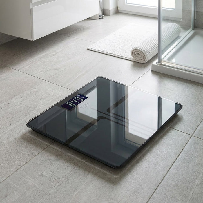 Bathroom scale ADLER AD 8194s STRIPES rechargeable USB-C Black
