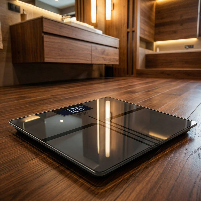 Bathroom scale ADLER AD 8194s STRIPES rechargeable USB-C Black