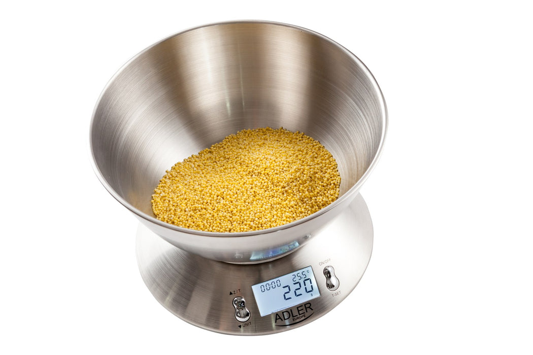 Adler AD 3134 Electronic kitchen scale Stainless steel Round
