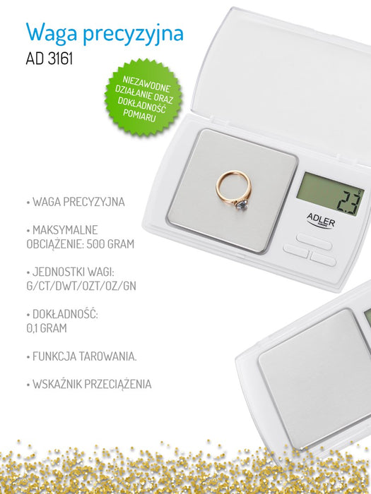 Adler AD 3161 kitchen scale White Rectangle Electronic personal scale