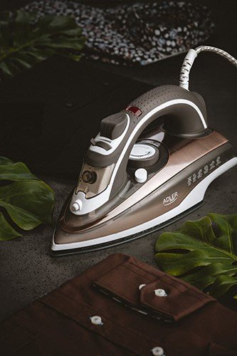 Adler AD 5030 iron Steam iron Ceramic soleplate 3000 W Brown, Grey, White