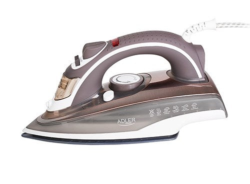 Adler AD 5030 iron Steam iron Ceramic soleplate 3000 W Brown, Grey, White