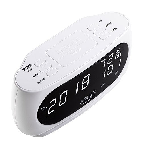 Adler AD 1186W alarm clock Digital alarm clock Black, White