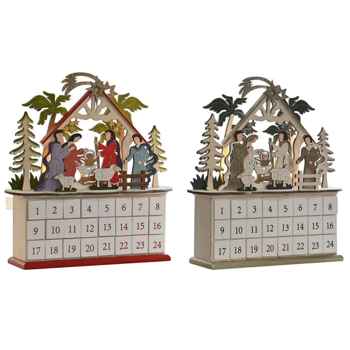 Advent Calendar DKD Home Decor Wood 34 x 8,5 x 36,5 cm (2 Units) - Декорация и Осветление<<<Дом