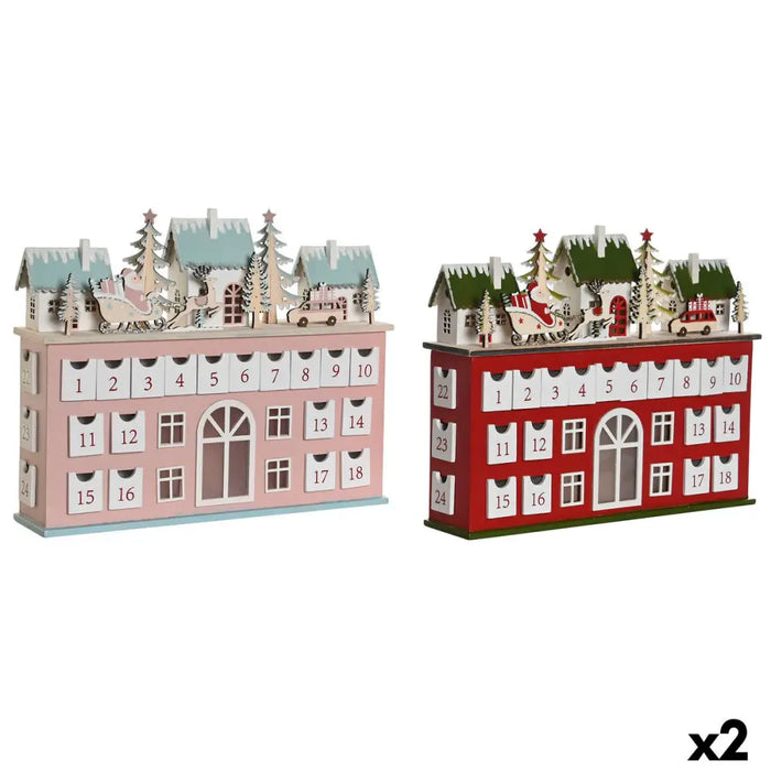 Advent Calendar DKD Home Decor Wood 37,5 x 8,5 x 31 cm (2 Units) - Декорация и Осветление<<<Дом
