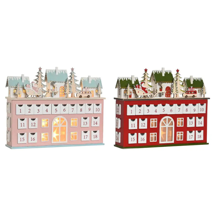 Advent Calendar DKD Home Decor Wood 37,5 x 8,5 x 31 cm (2 Units) - Декорация и Осветление<<<Дом