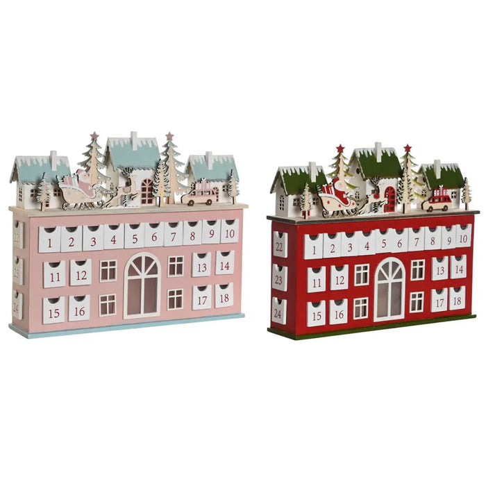 Advent Calendar DKD Home Decor Wood 37,5 x 8,5 x 31 cm (2 Units) - Декорация и Осветление<<<Дом