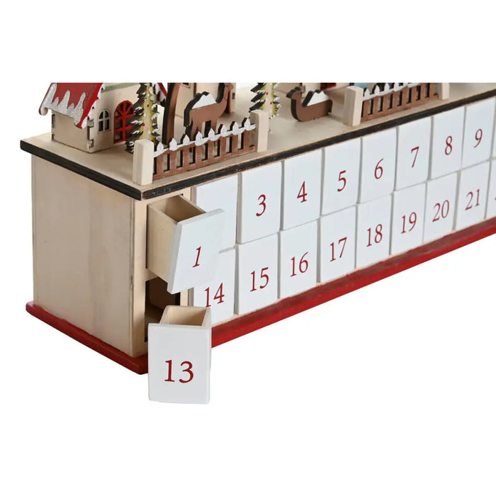 Advent Calendar DKD Home Decor Wood 45 x 11 x 23 cm (2 Units) - Декорация и Осветление<<<Дом Градина<<<BigBuy&&&Коледни