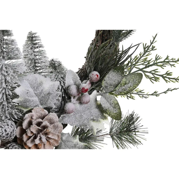 Advent wreathe DKD Home Decor Natural wicker Pineapple Snowfall 46 x 7 x 46 cm (2 Units) - Декорация и Осветление<<<Дом