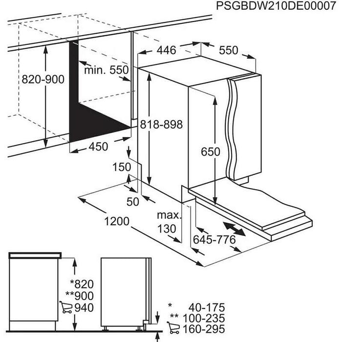 Built-in dishwasher AEG FSE73527P MaxiFlex