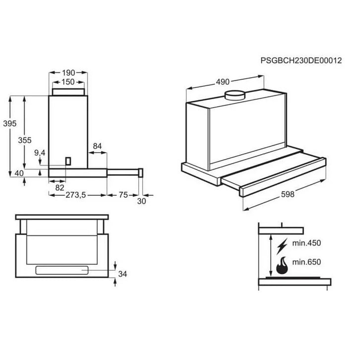Built-in hood AEG GDP866PB
