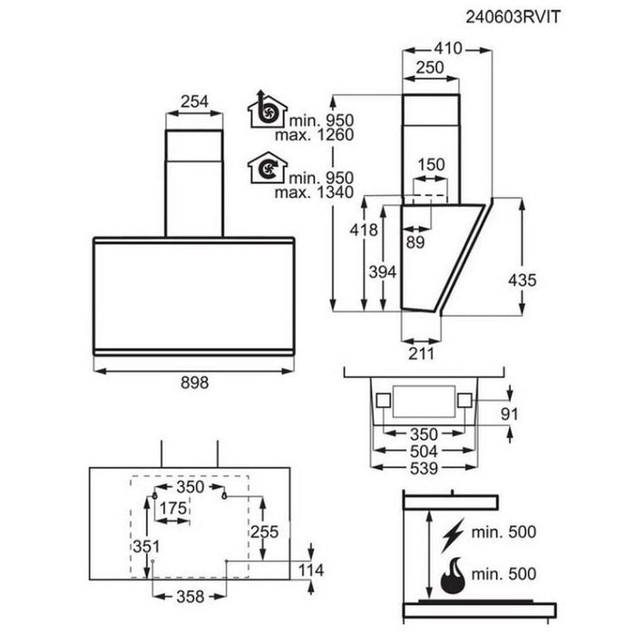 Built-in hood AEG GV77D91SB
