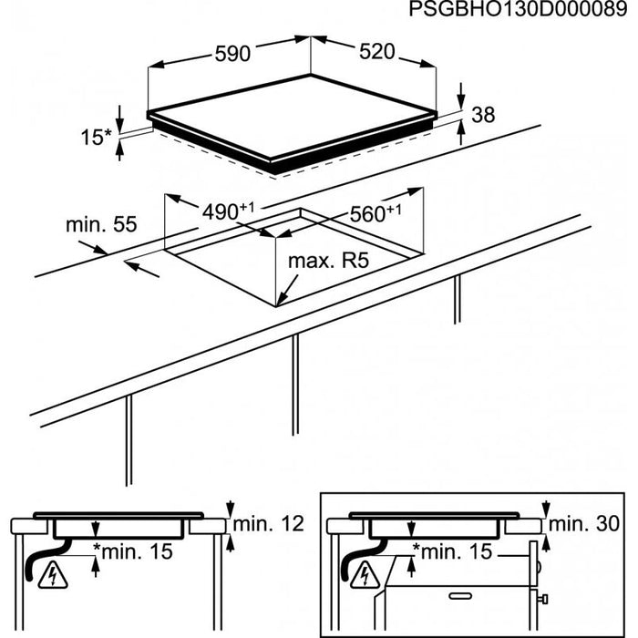 Built-in ceramic hob AEG HK654070FB***, Electric