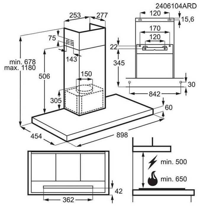 Built-in hood AEG NDB6791HB