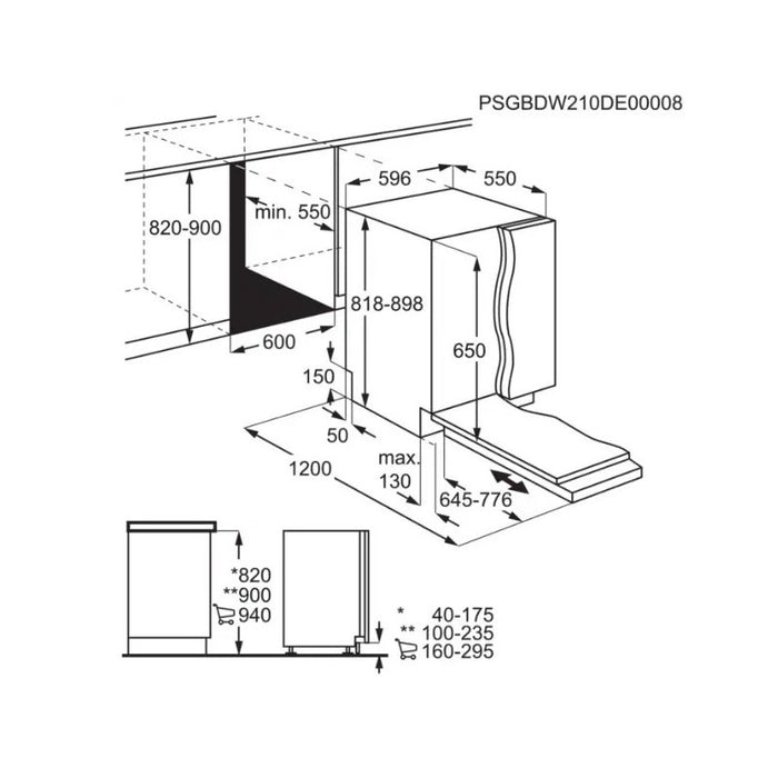Built-in dishwasher AEG NG62IC20SK, 14 place settings, C