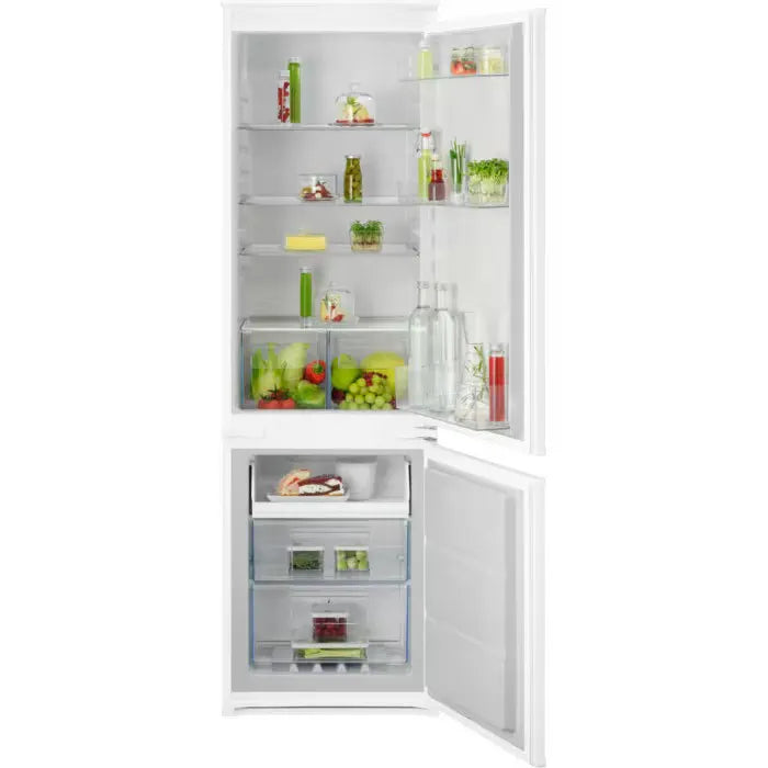 Built-in refrigerator with freezer AEG OSC7N181ES, 257 l, E, No Frost, White, Yes