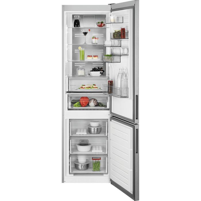 Refrigerator with freezer AEG RCB736E7MX, 367 l, E, No Frost, Stainless steel