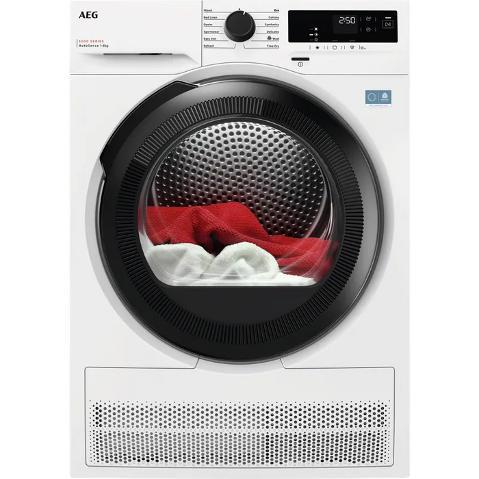 AEG T5DZ8BE Tumble Dryer, 8 kg, Heat Pump, White