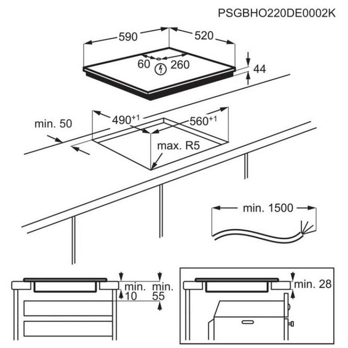 Built-in ceramic hob AEG TI64IG00FB (ST), Induction