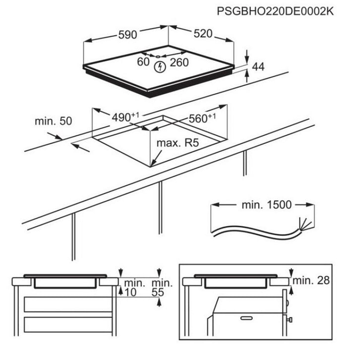 Built-in hob AEG TN64IA00FB, 60 cm, induction