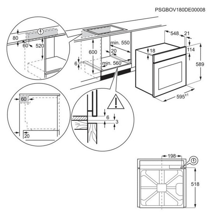 Built-in oven AEG TU5PB431SB, 72 l, Pyrolysis, A++