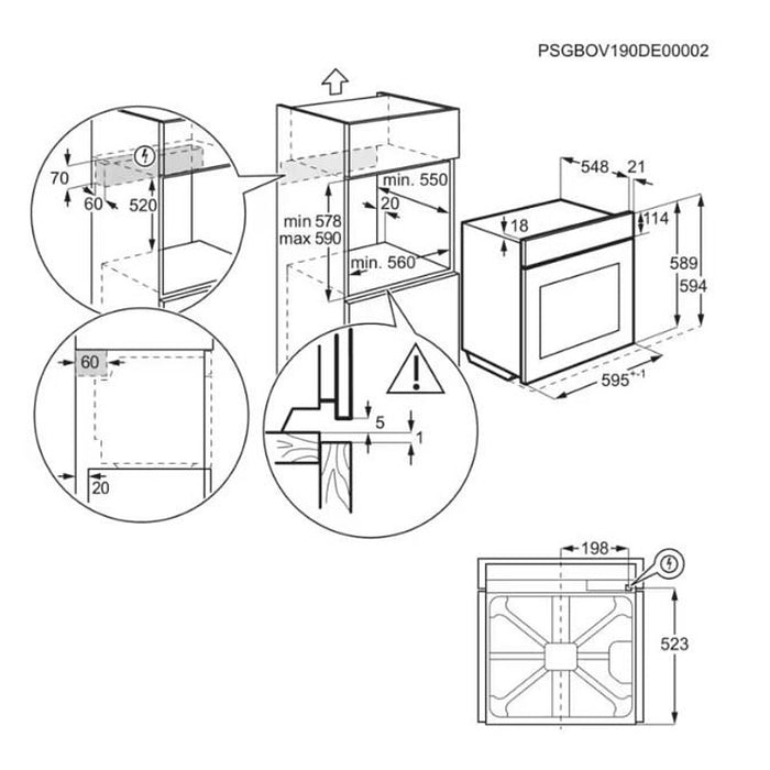 Built-in oven AEG TU5PB43APB*, 72, A++, Pyrolysis, Sensor