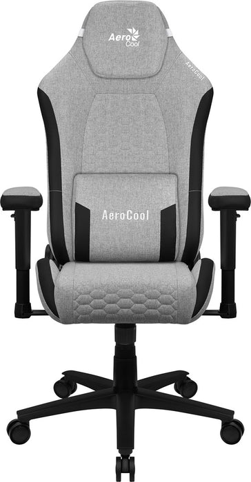 Aerocool CROWNASHGR, Ergonomic Gaming Chair, Adjustable Cushions, AeroWeave Technology, Grey