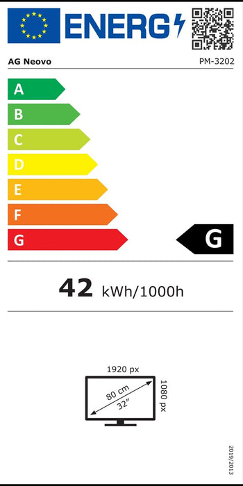AG Neovo PM-3202 Signage Display Digital signage flat panel 81.3 cm (32") TFT 350 cd/m² Full HD Black 16/7