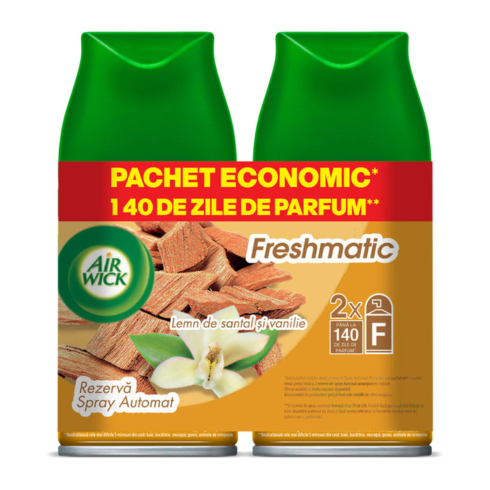 AIR WICK FRESHMATIC REFILL SANDALWOOD AND VANILLA 2PCS