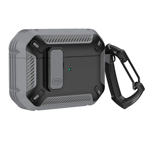 Airpods 4 Armor Case with Carabiner - Gray - Cell phone cases and covers<<<HurtelXML