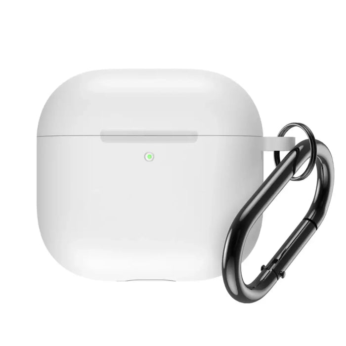 Airpods 4 Silicone Case with Carabiner - White - Cell phone cases and covers<<<HurtelXML