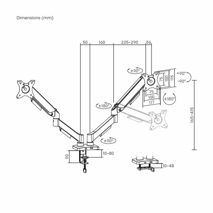 Screen Table Support Aisens DT32TSR-357 17" 32" 18 kg 9 kg