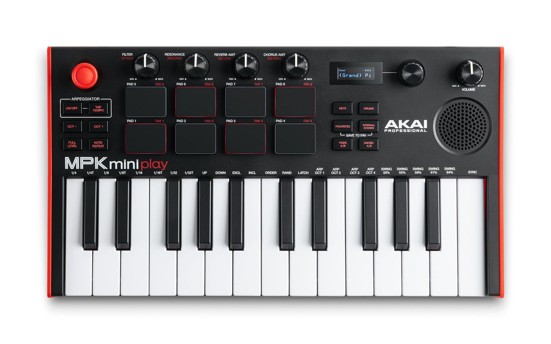 AKAI MPK Mini Play MK3 Control keyboard Pad controller MIDI USB Black, Red
